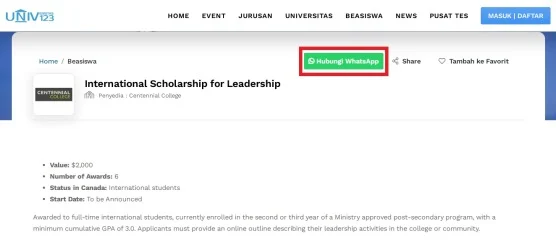 Info Beasiswa Kuliah di Kanada Universitas123